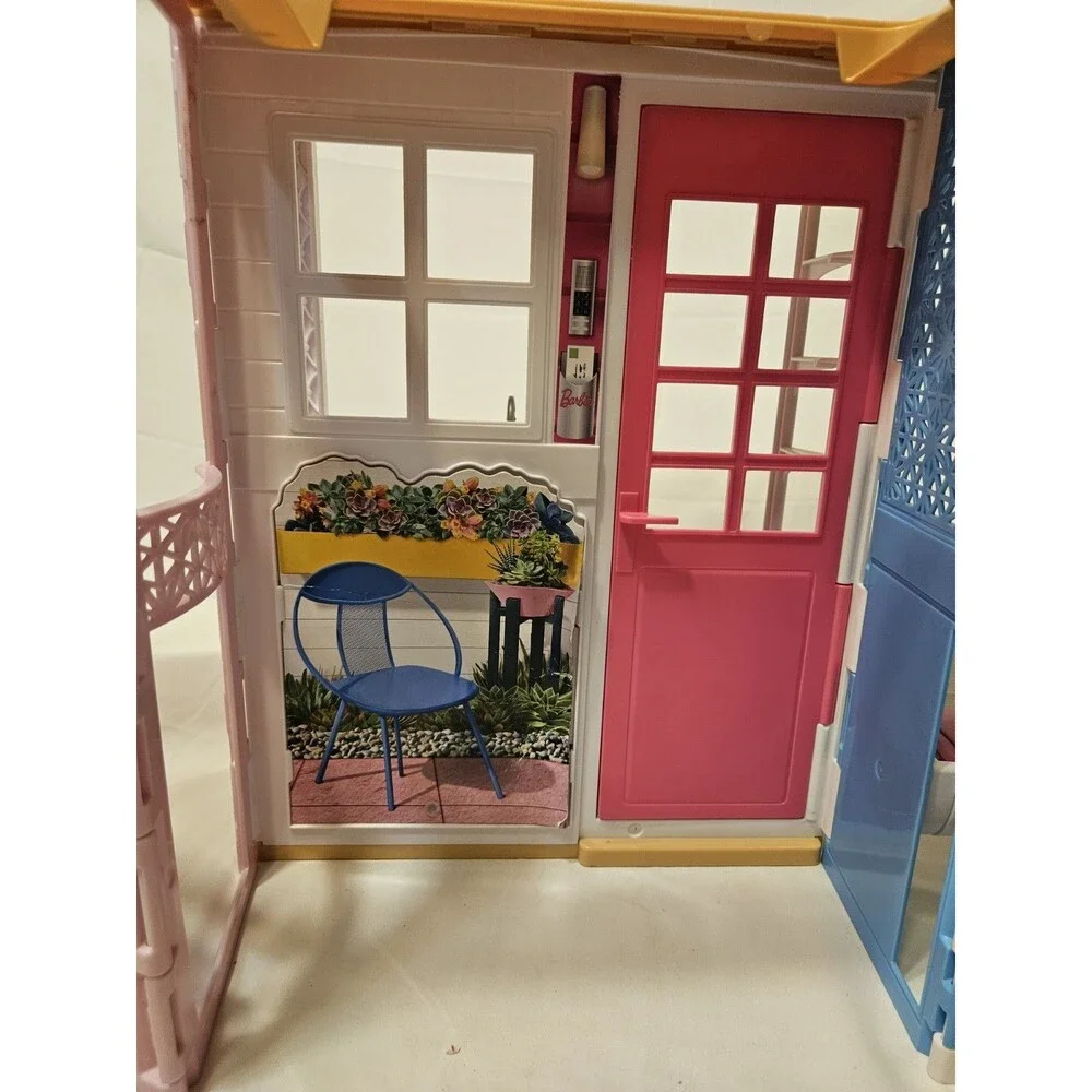 Mattel Barbie 2 Story Folding Dream House 2016 Kitchen Bathroom Living Room